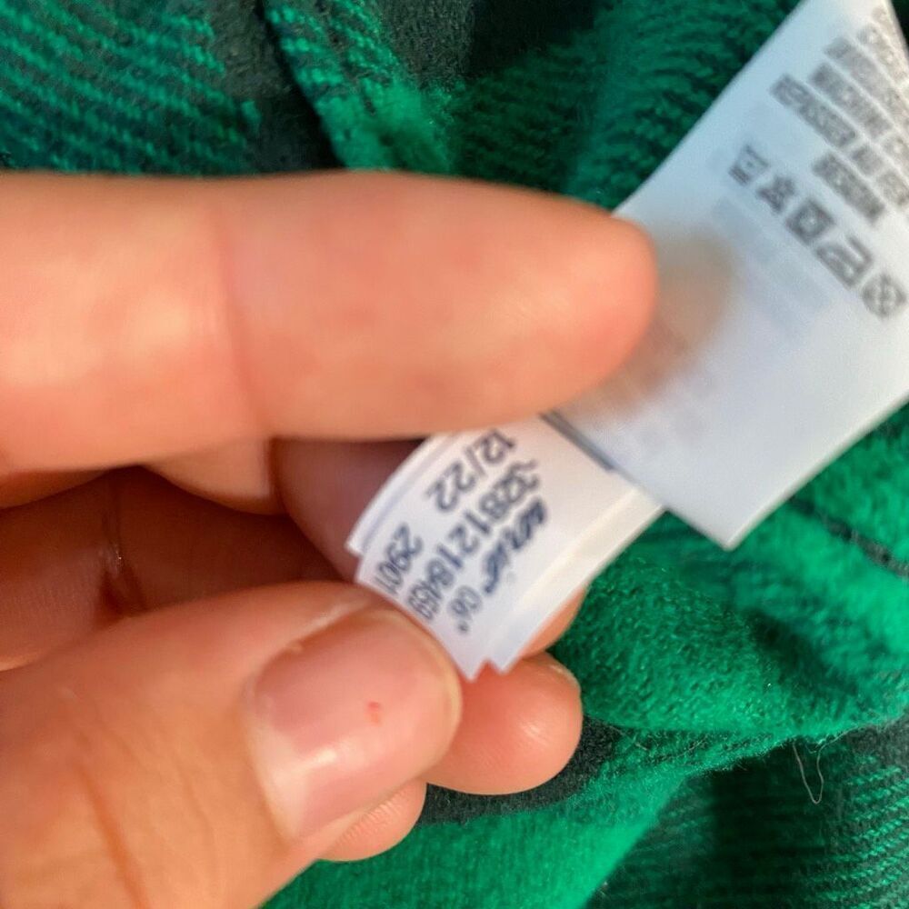 Aerie Green Plaid Flannel Shirt Button Down Cozy Oversized Top Size M - Picture 6 of 8